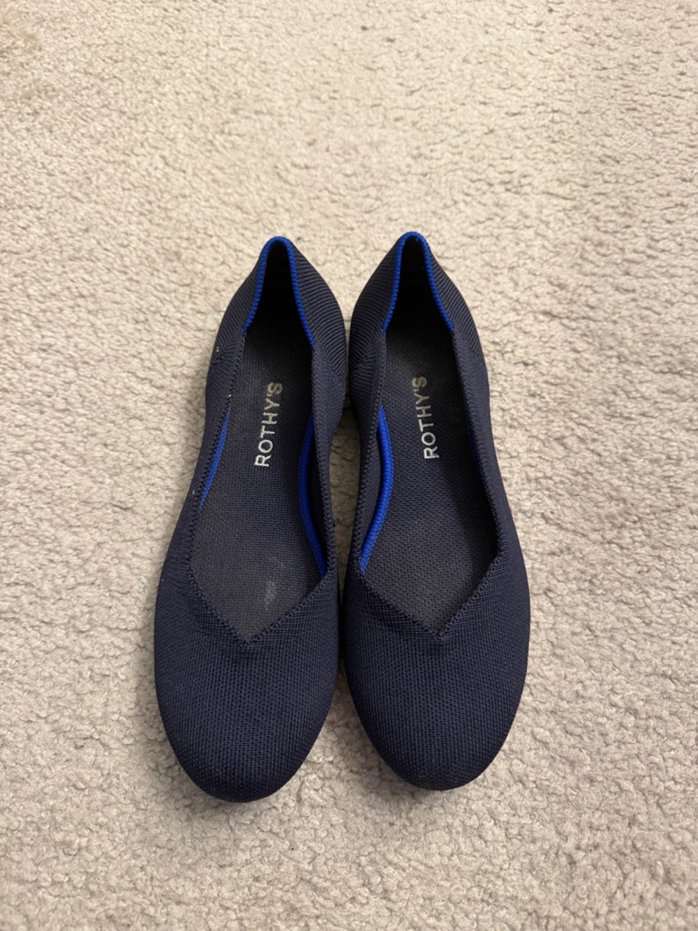 Rothy's Navy Knit Slip-On Ballet Flats